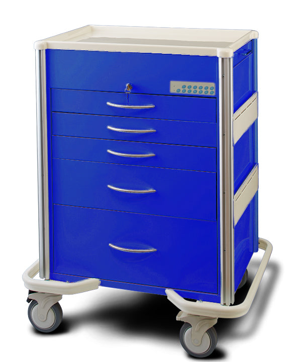 MPD Easy Push Aluminum 5 Drawer Anesthesia Cart