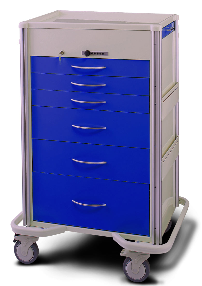 MPD Easy Push Aluminum 6 Drawer Anesthesia Cart