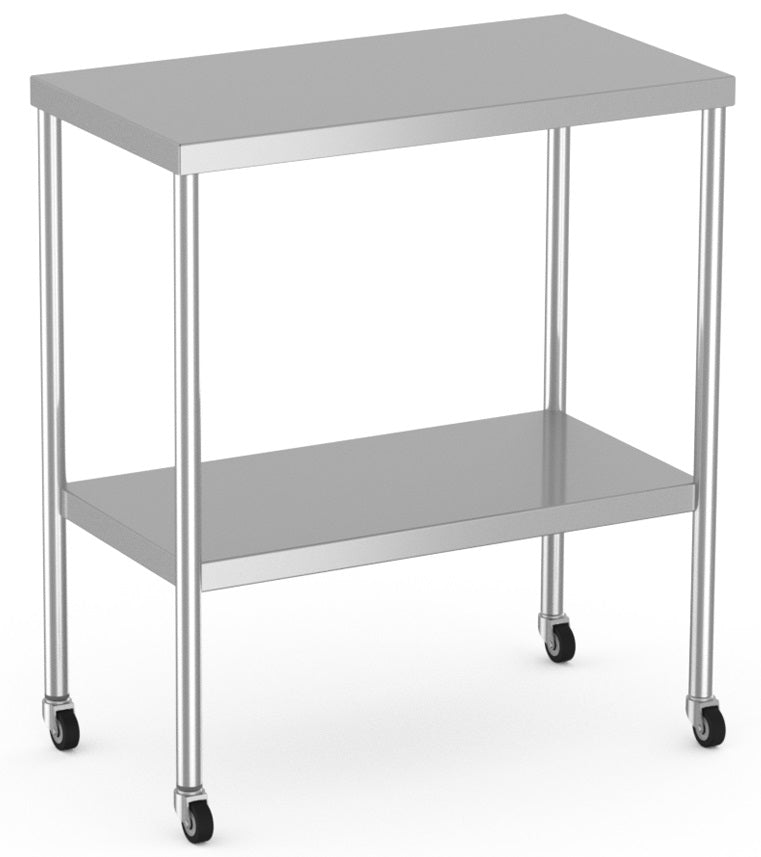 Instrument Table with undershelf and 3" Casters