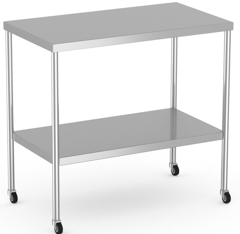 Instrument Table with undershelf and 3" Casters