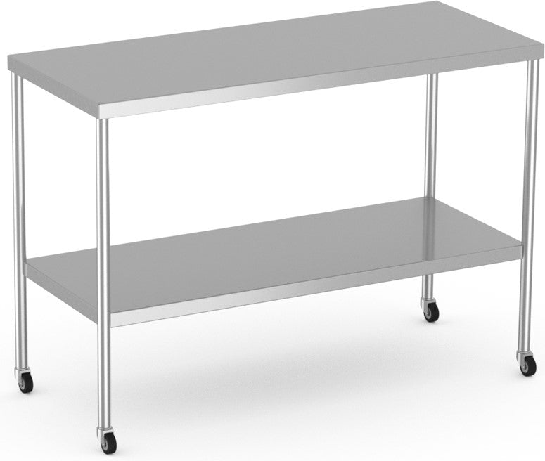Instrument Table with undershelf and 3" Casters