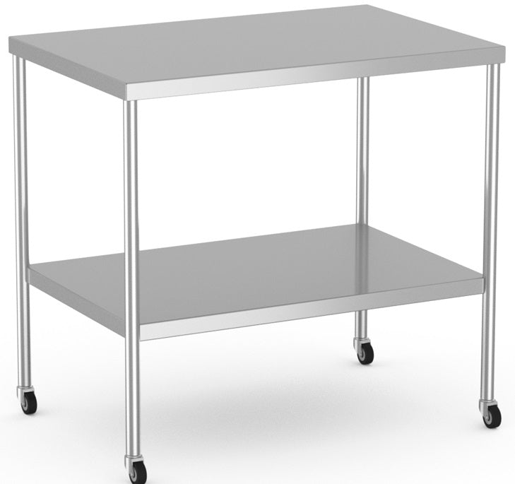 Instrument Table with undershelf and 3" Casters