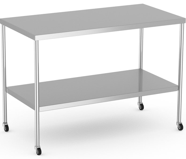 Instrument Table with undershelf and 3" Casters