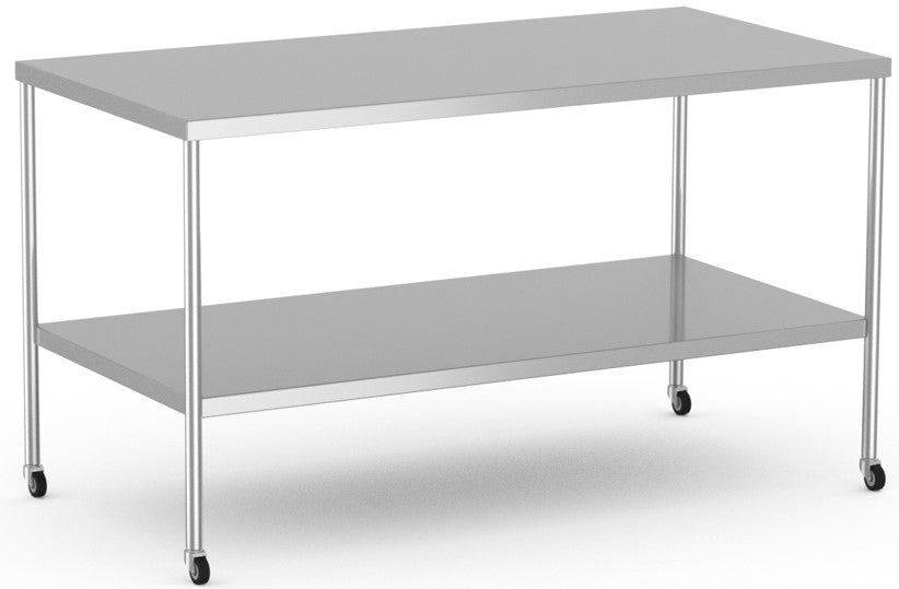 Instrument Table with undershelf and 3" Casters