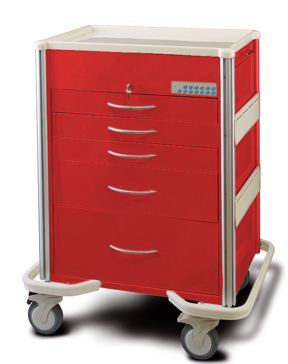 MPD Easy Push Aluminum 5 Drawer Emergency Crash Cart
