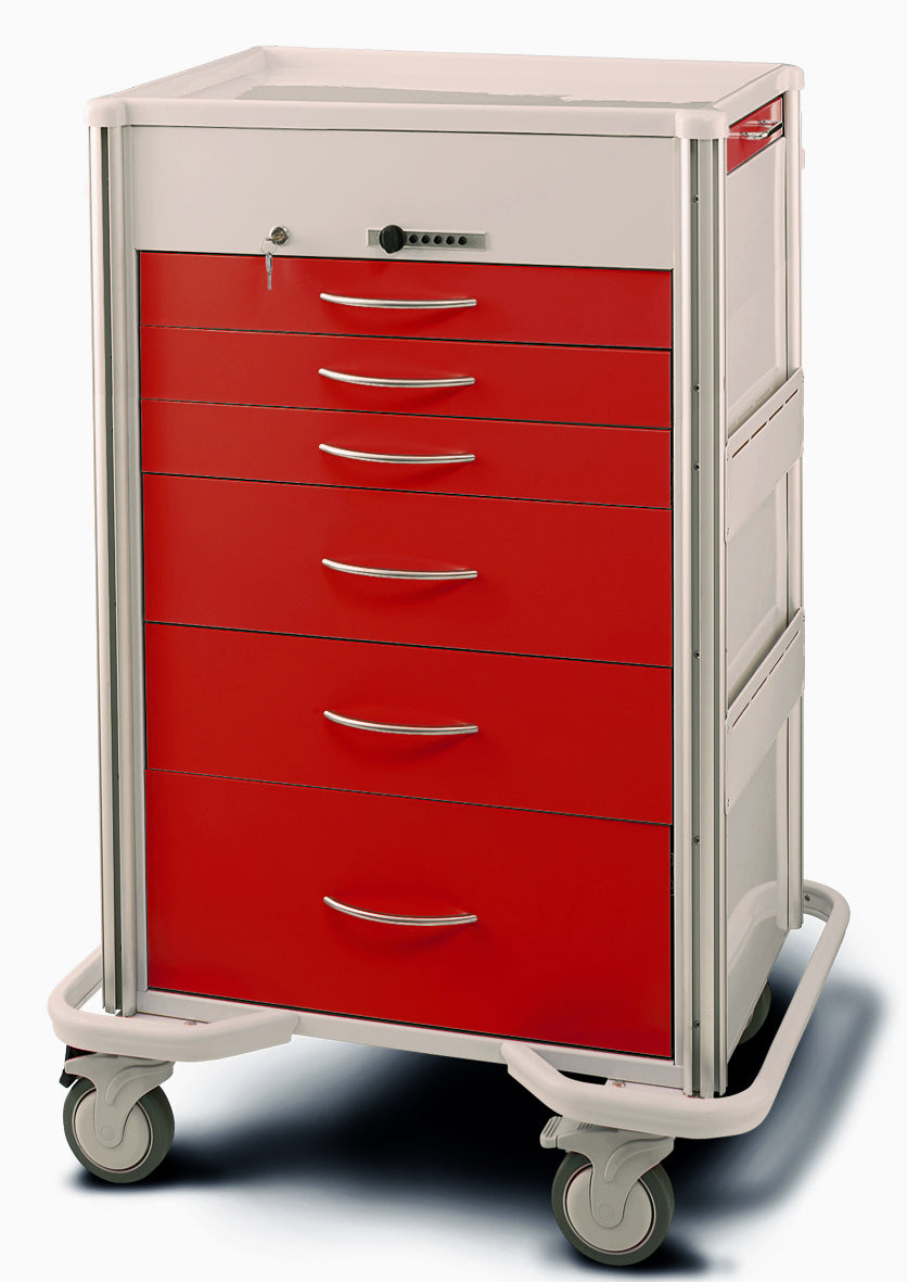 MPD Easy Push Aluminum 6 Drawer Emergency Crash Cart