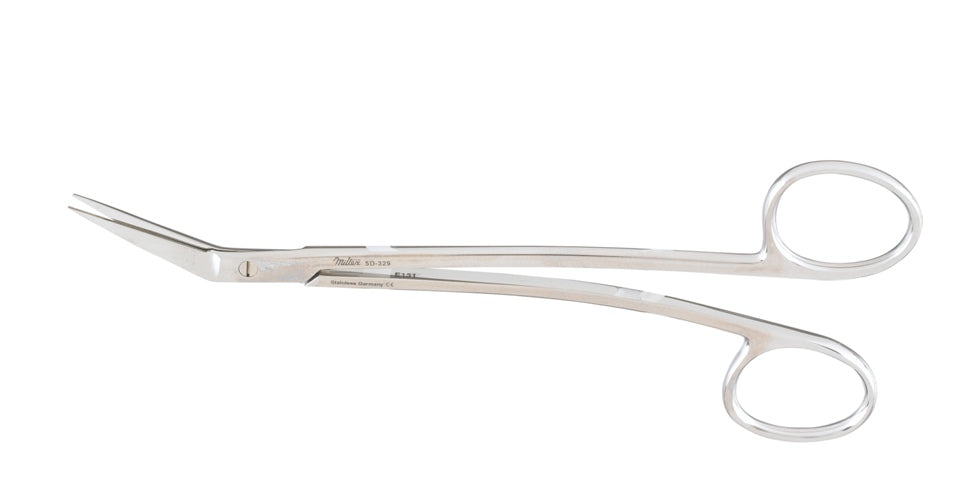 Miltex Locklin Scissors, 6-1/4, Cvd Shanks,Ang,Serrated Blade