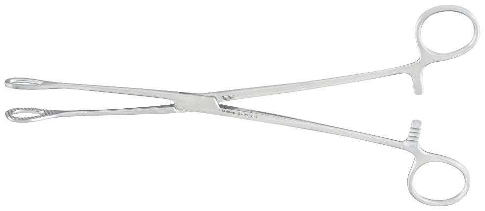 Miltex Foerster Sponge Forceps 9-3/4, Straight, Serrated Jaws