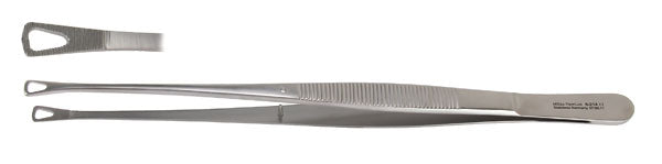 Singley Tissue Forceps 9-Fenestrated-Serrated Jaws
