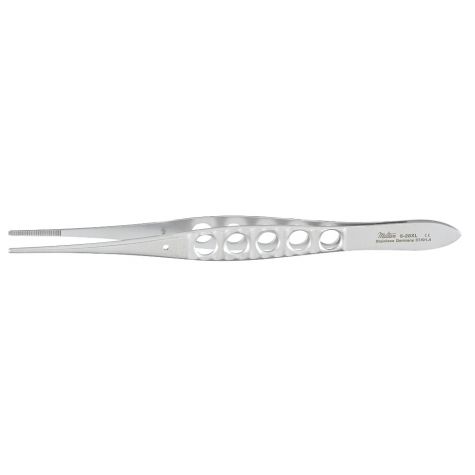 Miltex Dressing Forceps, 6, Serrated Tips, Fluted Handle