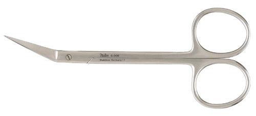 Miltex Iris Scissors, 4-1/2, Angled On Side
