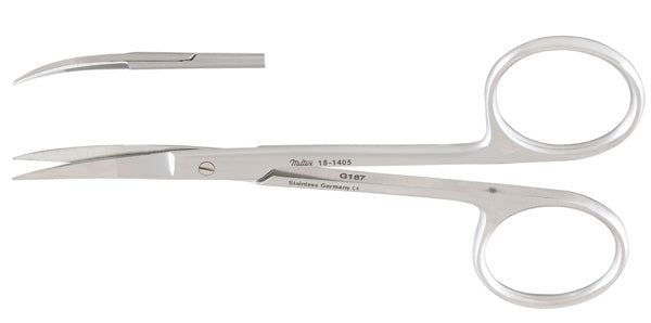 Miltex Iris Scissors 4, Curved, 1-1/4 Blades, Heavy Pattern