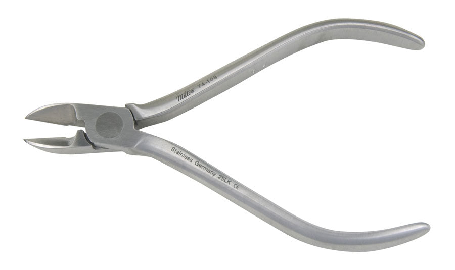 Miltex Wire Cutter, Hard Wire, 15 Degree Angled Jaws