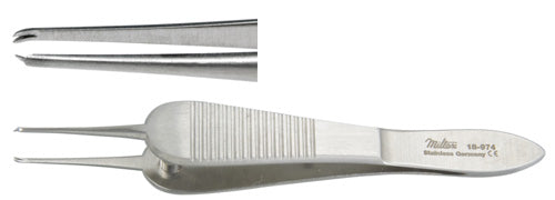 Sauer Suture Fcps 3-3/8-1X2 Cvd Teeth- 0.6Mm  Tip