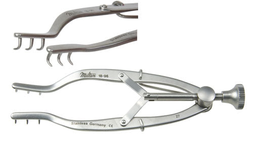 Miltex Stevenson Lacrimal Sac Retractor 3-1/8,3X3  Prongs