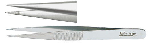 Thorpe Corneal Forceps 4-5/8- Serrated Fine Tips