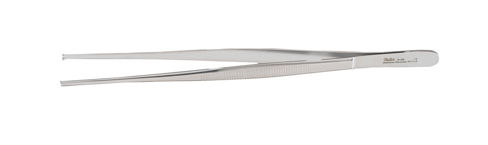 Miltex Tissue Forceps, 8, 1X2 Teeth, Serrated Handles