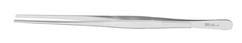 Miltex Tissue Forceps, 9-3/4, 1X2 Teeth, Serrated Handles