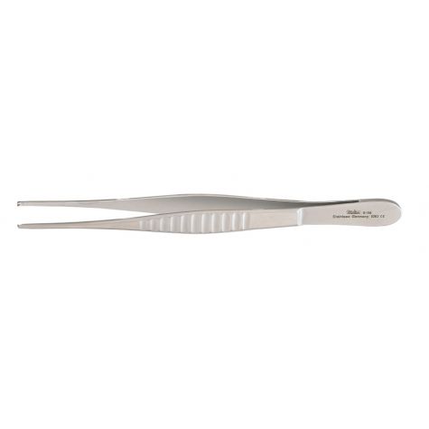 Miltex Tissue Forceps, 4-3/4, 1 X 2 Teeth, Fluted Handle