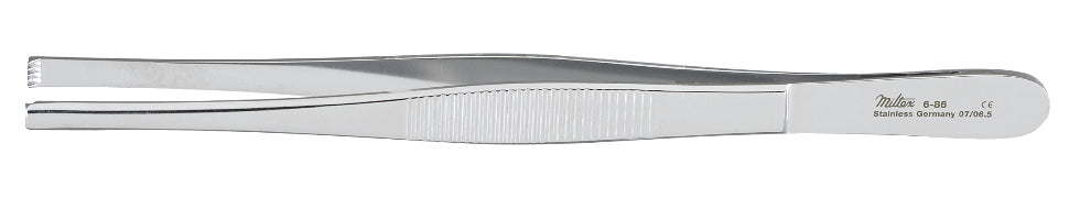 Miltex Tissue Forceps, 6-1/4, 4X5 Teeth, Serrated Handles