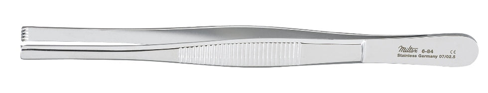 Tissue Forceps- 5-3/4- 4X5 Teeth- Serrated Handles