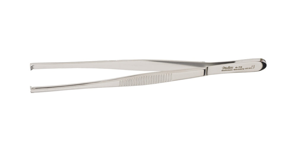 Miltex Tissue Forceps, 5-1/8, 3X4 Teeth, Serrated Handles