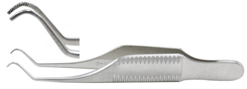 Miltex Botvin Iris Forceps 2-7/8, Cross-Serr, 0.5Mm Tip