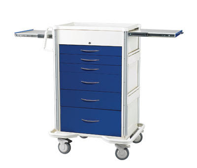 MPD Easy Push Aluminum 6 Drawer Anesthesia Cart