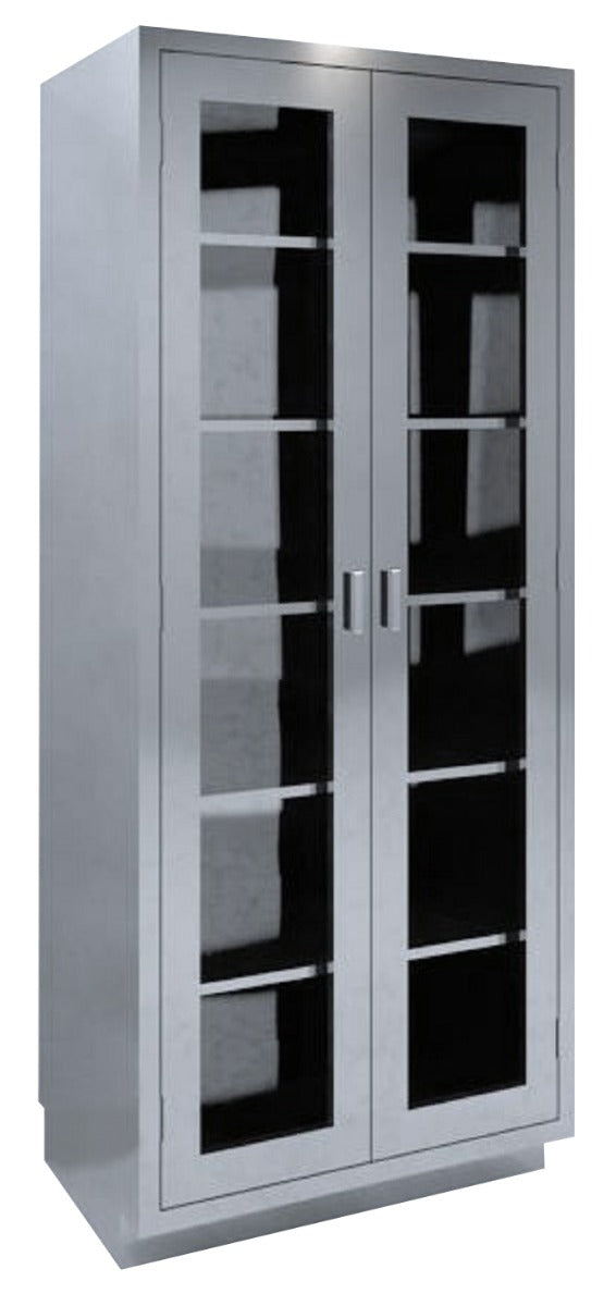 Double Glass Door High Cabinets Stainless Steel