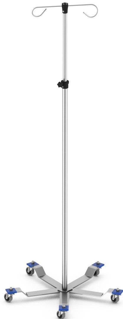 IV Pole Hand Operated 5-Leg Stand Welded Base