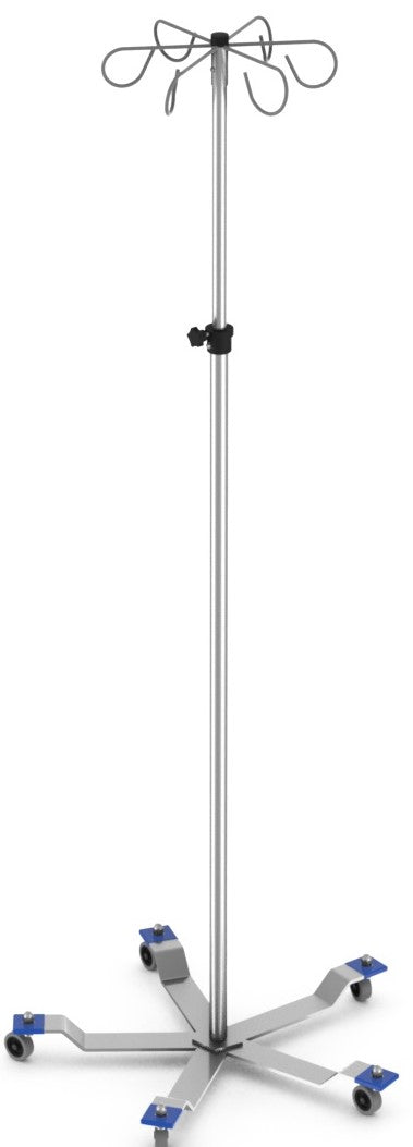 IV Pole Hand Operated 5-Leg Stand Welded Base
