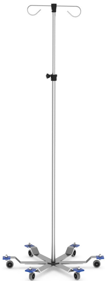 IV Pole Hand Operated 6-Leg Stand Welded Base
