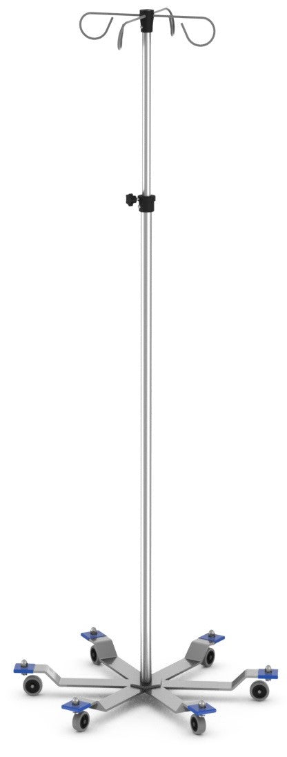 IV Pole Hand Operated 6-Leg Stand Welded Base