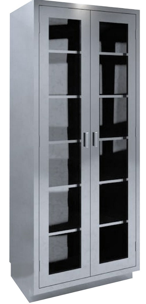 Double Glass Door High Cabinets Stainless Steel