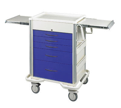 MPD Easy Push Aluminum 5 Drawer Anesthesia Cart