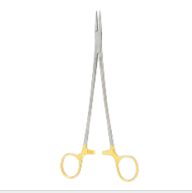 Julian Needle Holder 8-1/4 Tc Curved Serr Jaws